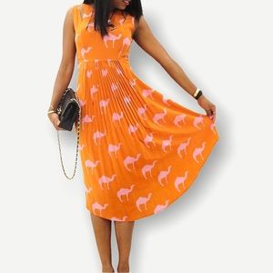 Anthro Charlotte Taylor Camel Dromedary Silk Dress